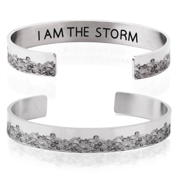 10mm i am the storm wide bangle for women stainless steel gift for friend male bracelet inspirational spindrift, Black
10mm i am the storm wide bangle for women stainless steel gift for friend male bracelet inspirational spindrift, Black