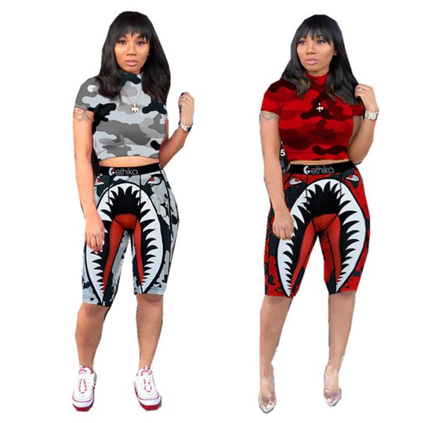 fashion women shorts tracksuit trendy letter swimwear shark print t-shirt t shirt + short pants two piece outfits camo patchwork swimsuit, White
fashion women shorts tracksuit trendy letter swimwear shark print t-shirt t shirt + short pants two piece outfits camo patchwork swimsuit, White