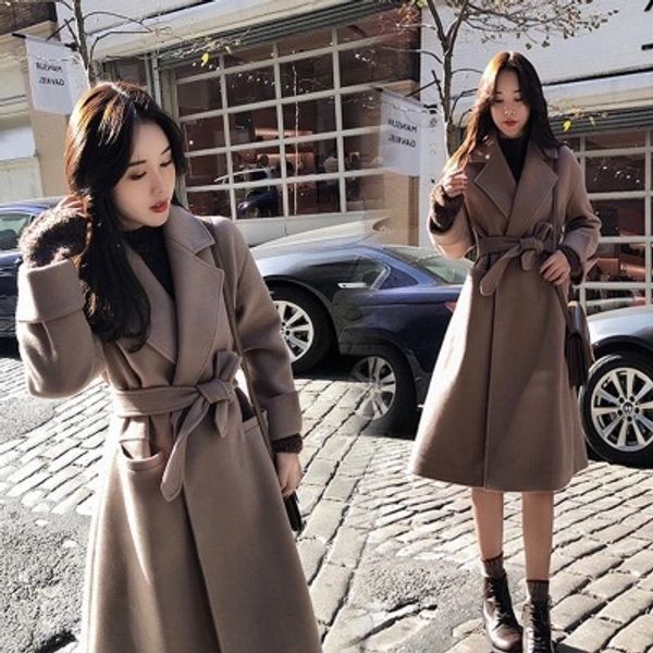 bella philosophy 2019 autumn winter ol women belt coat turn-down collar female wool coat ladies loose solid thick jackets, Black
bella philosophy 2019 autumn winter ol women belt coat turn-down collar female wool coat ladies loose solid thick jackets, Black