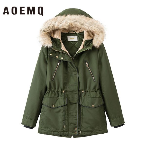aoemq wild drawstring waist and velvet thickening long hooded cotton padded jacket casual hooded wool-like collar cotton jacket, Black
aoemq wild drawstring waist and velvet thickening long hooded cotton padded jacket casual hooded wool-like collar cotton jacket, Black