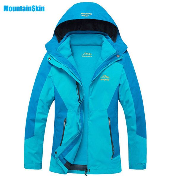 mountainskin women's 2 pieces winter fleece jackets outdoor sports mountianskin coats hiking skiing camping female jackets mb029, Blue;black
mountainskin women's 2 pieces winter fleece jackets outdoor sports mountianskin coats hiking skiing camping female jackets mb029, Blue;black