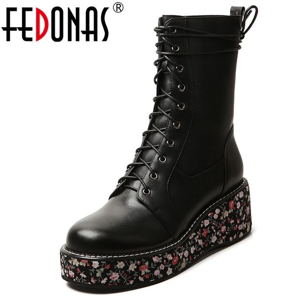 fedonas vinatge prints wedges female motorcycle boots night club shoes woman winter warm quality genuine leather platform boots, Black
fedonas vinatge prints wedges female motorcycle boots night club shoes woman winter warm quality genuine leather platform boots, Black