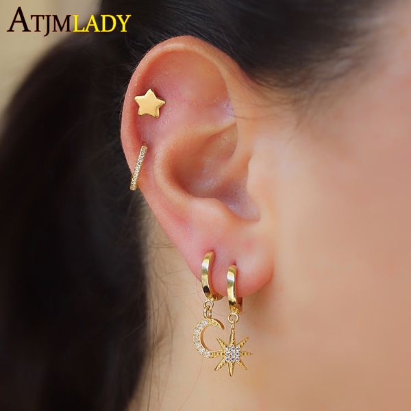 100% 925 silver asymmetric delicate gold color moon star cz earrings for women elegant fashion bling cz ab earrings jewelry
100% 925 silver asymmetric delicate gold color moon star cz earrings for women elegant fashion bling cz ab earrings jewelry