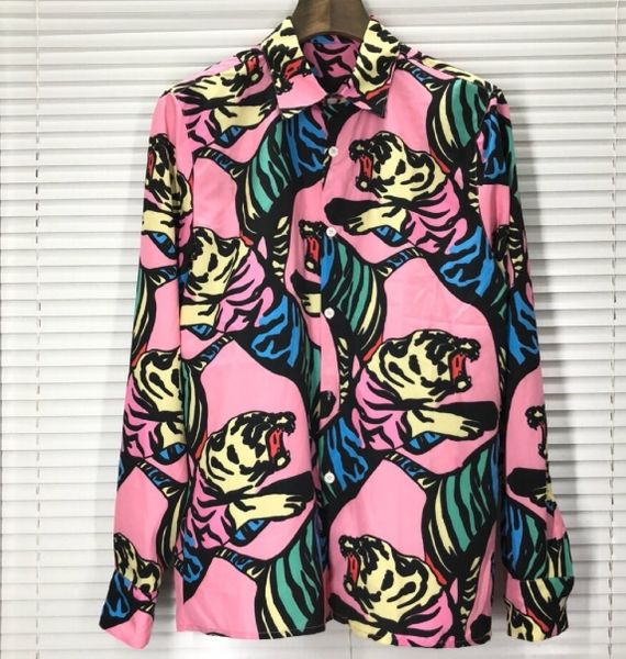 2019 19fw new arrival famous tiger print pink cotton color brand shirt long sleeve for men colorful luxury clothing, White;black
2019 19fw new arrival famous tiger print pink cotton color brand shirt long sleeve for men colorful luxury clothing, White;black