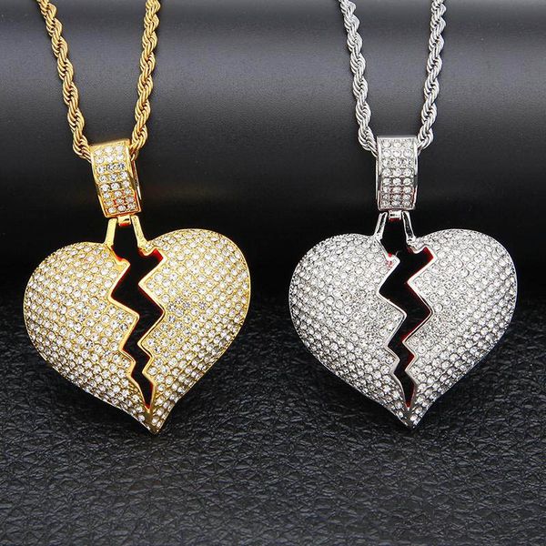 broken love heart pendant necklace hip hop crystal rhinestone necklace women chain necklace jewelry for gift gold silver
broken love heart pendant necklace hip hop crystal rhinestone necklace women chain necklace jewelry for gift gold silver