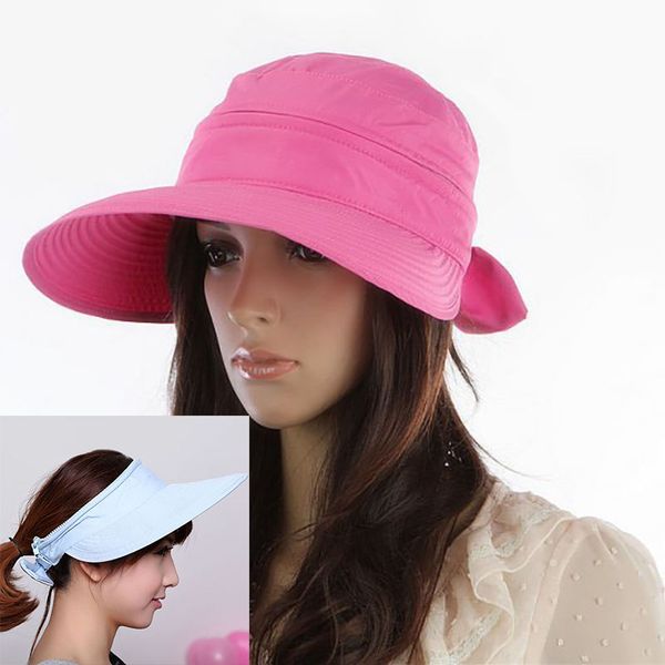 women bowknot sun hat summer uv protection flat visor hat wide brim beach cap double use detachable empty caps, Blue;gray
women bowknot sun hat summer uv protection flat visor hat wide brim beach cap double use detachable empty caps, Blue;gray