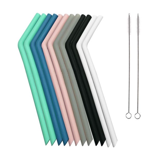 reusable silicone flexible bend straws with cleaning brushes 12 pcs brush set party bar accessory
reusable silicone flexible bend straws with cleaning brushes 12 pcs brush set party bar accessory