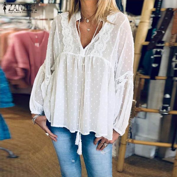 fashion zanzea women see-through shirt autumn v neck long sleeve blouse lace crochet floral casual solid party blusas, White
fashion zanzea women see-through shirt autumn v neck long sleeve blouse lace crochet floral casual solid party blusas, White