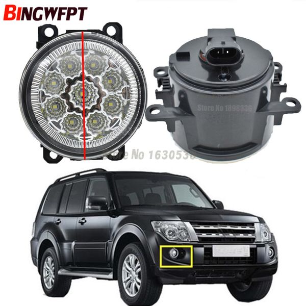 

2pcs/pair car-styling 9pieces white yellow led fog lights 12v h11 for mitsubishi pajero iv van v80 v90 box 2007-2012