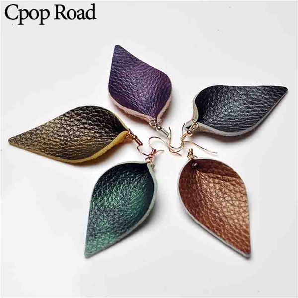 cpop genuine leahter earrings for women simple leaf real leather mixed color textured drop earrings female jewelry accessories, Silver
cpop genuine leahter earrings for women simple leaf real leather mixed color textured drop earrings female jewelry accessories, Silver