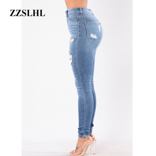 women high waist jeans pants elastic holes denim jeans season pencil pants ripped women's casual trousers 2020, Blue
women high waist jeans pants elastic holes denim jeans season pencil pants ripped women's casual trousers 2020, Blue
