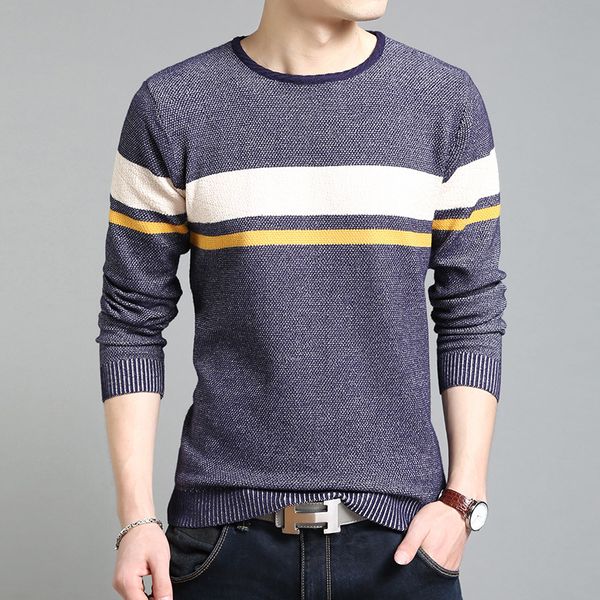 england style red gray men long sleeve pullover sweater slim striped boys sweaters 2018 winter thick o-neck men knit wear, White;black
england style red gray men long sleeve pullover sweater slim striped boys sweaters 2018 winter thick o-neck men knit wear, White;black