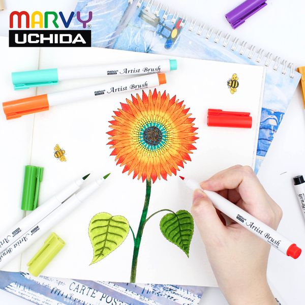 marvy 1100 brush markers watercolor paintbrush pen 5pcs/18pcs/36pcs set brush pens soft head drawing pen for art supplies
marvy 1100 brush markers watercolor paintbrush pen 5pcs/18pcs/36pcs set brush pens soft head drawing pen for art supplies
