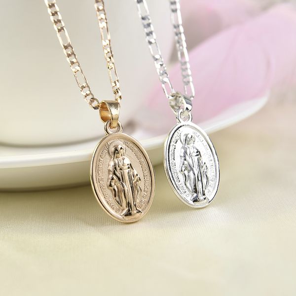 2019 new fashion men women gold sliver catholic virgin mary pendant necklace jewelry gifts wholesale, Silver
2019 new fashion men women gold sliver catholic virgin mary pendant necklace jewelry gifts wholesale, Silver