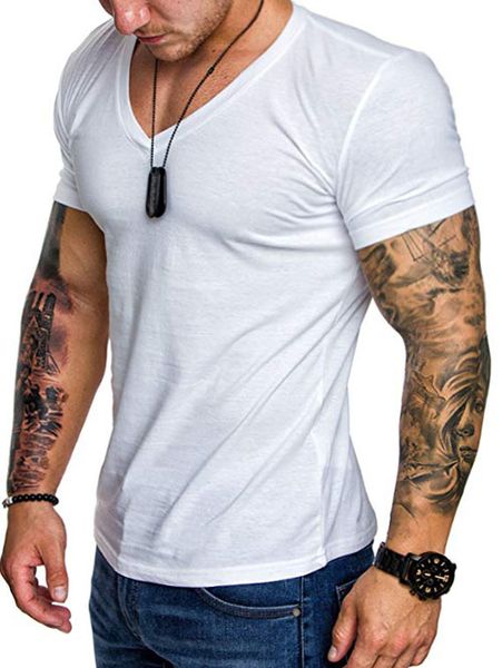 hemiks men short sleeves solid color v-nevk t-shirt casual summer solid t-shirts six color man's 3xl, White;black
hemiks men short sleeves solid color v-nevk t-shirt casual summer solid t-shirts six color man's 3xl, White;black