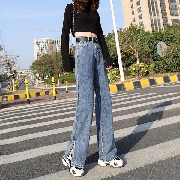 2020 new fashion style female solid softener washed sashes denim trousers women elegant straight chic side slit jeans pants n30, Blue
2020 new fashion style female solid softener washed sashes denim trousers women elegant straight chic side slit jeans pants n30, Blue