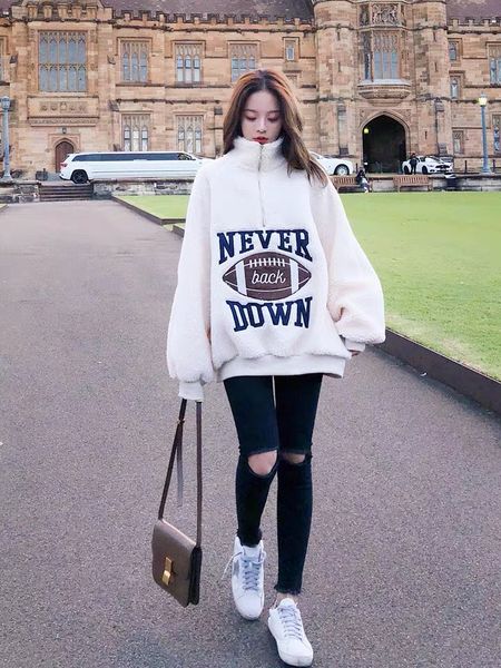 sweater 2019 new women's pullover winter korean version loose plush thickened lamb hair ins super coat women, Black
sweater 2019 new women's pullover winter korean version loose plush thickened lamb hair ins super coat women, Black