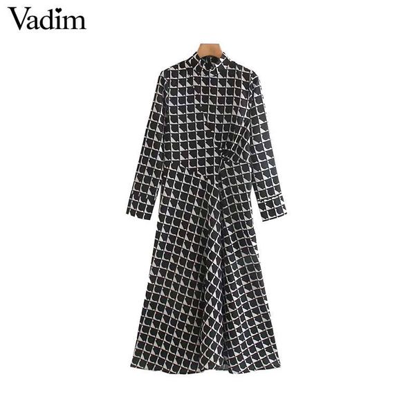 vadim women elegant black print midi dress long sleeve back zipper office wear female casual mid calf dresses vestidos qc843, Black;gray
vadim women elegant black print midi dress long sleeve back zipper office wear female casual mid calf dresses vestidos qc843, Black;gray