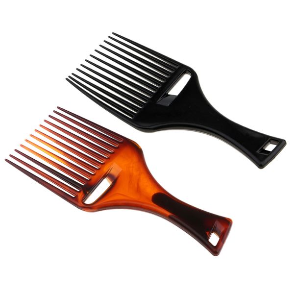2 packs black+brown anti-static heat resistant afro hair pick comb wide teeth detangling salon styling lifting combs, Silver
2 packs black+brown anti-static heat resistant afro hair pick comb wide teeth detangling salon styling lifting combs, Silver