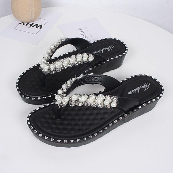 women's fashion shiny low heel shoes flat bottom non-slip beach slippers home slippers female women's sandals zapatos de mujer, Black 
women's fashion shiny low heel shoes flat bottom non-slip beach slippers home slippers female women's sandals zapatos de mujer, Black