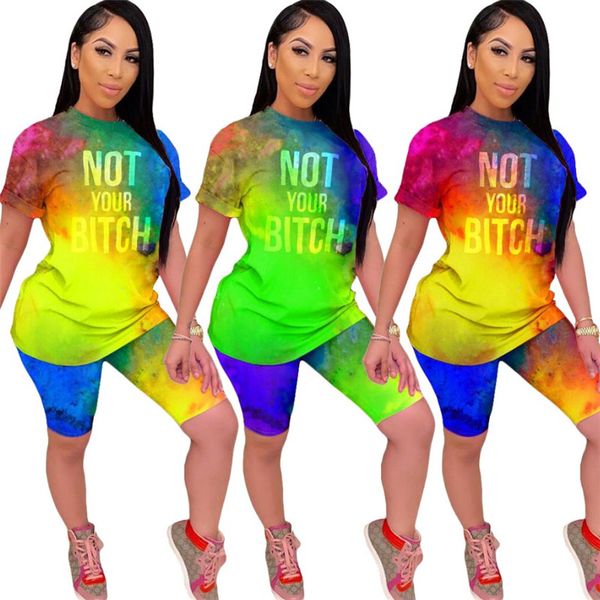 designer not your bitch letter print tie dye casual short sleeve womens 2 piece tracksuit summer jogging suits shorts fitness oufits, Gray
designer not your bitch letter print tie dye casual short sleeve womens 2 piece tracksuit summer jogging suits shorts fitness oufits, Gray