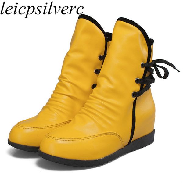 women boots autumn winter warm fashion pu lace-up ankle boots black white red yellow waterproof high shoes
women boots autumn winter warm fashion pu lace-up ankle boots black white red yellow waterproof high shoes