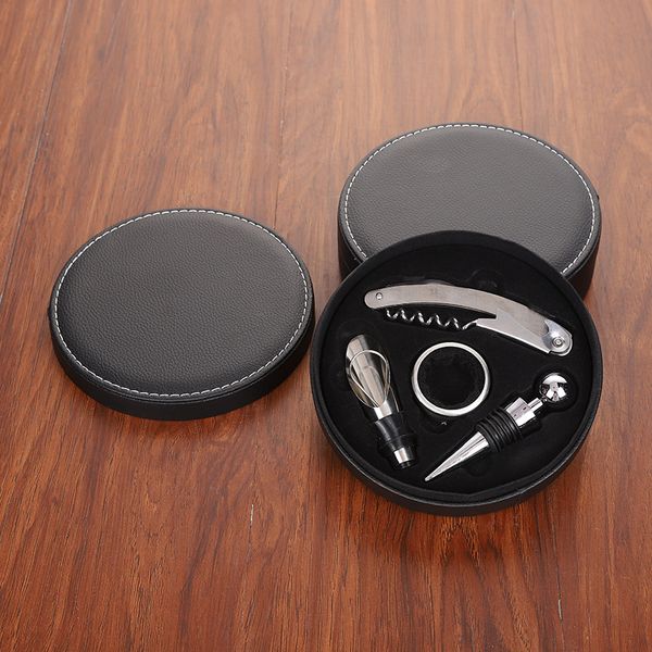 red wine bottle opener set with black leather round gift box wine ser pour spout sets bar accessories
red wine bottle opener set with black leather round gift box wine ser pour spout sets bar accessories