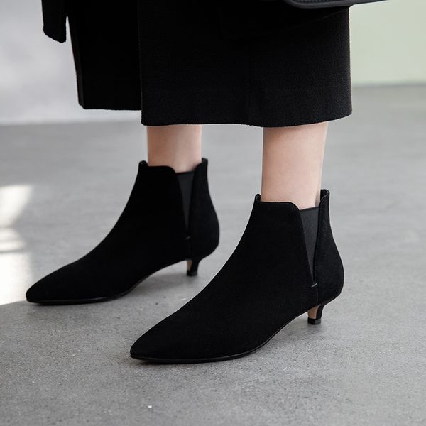 eshtonshero ankle boots for women pointed toe sock boots thin low heel shoes cow suede khaki woman fashion bota size 3-9, Black
eshtonshero ankle boots for women pointed toe sock boots thin low heel shoes cow suede khaki woman fashion bota size 3-9, Black