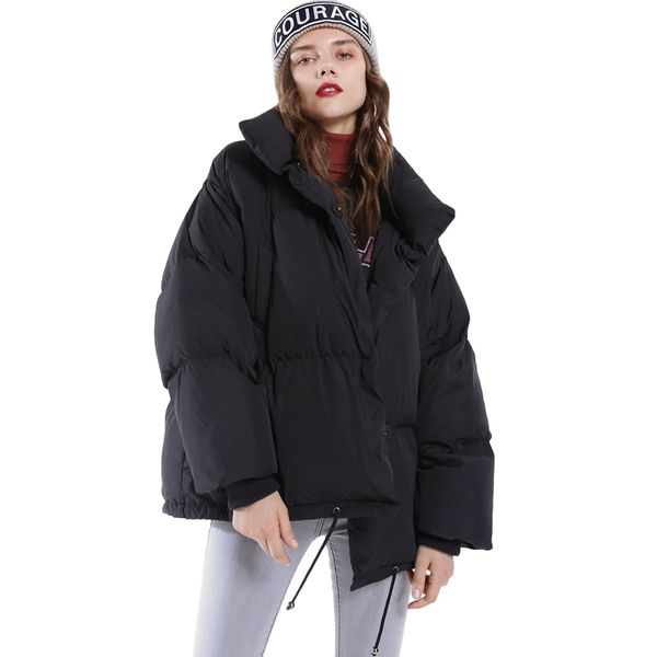 wipalo fashion funnel collar drawstring waist loose fitting puffer coat women single breasted pockets casual solid parka coat, Black
wipalo fashion funnel collar drawstring waist loose fitting puffer coat women single breasted pockets casual solid parka coat, Black