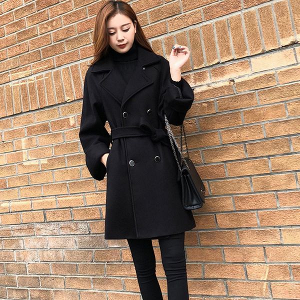 winter fashion black large size loose coat jacket 2019 new korean women's retro long-sleeved warm woolen coat belt
winter fashion black large size loose coat jacket 2019 new korean women's retro long-sleeved warm woolen coat belt