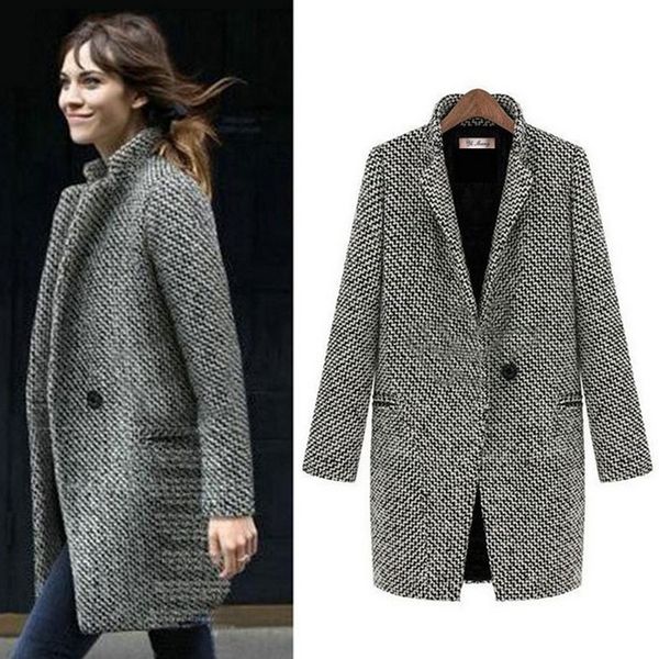 long winter coat houndstooth loose jacket thicken warm fashion cardigan casual a buckle lapel-v-neck coats plus size 2xl, Black
long winter coat houndstooth loose jacket thicken warm fashion cardigan casual a buckle lapel-v-neck coats plus size 2xl, Black