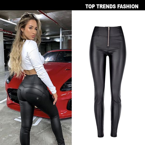 black high waist fashion women pu pants streetwear punk style zipper skinny pants for women, Blue
black high waist fashion women pu pants streetwear punk style zipper skinny pants for women, Blue