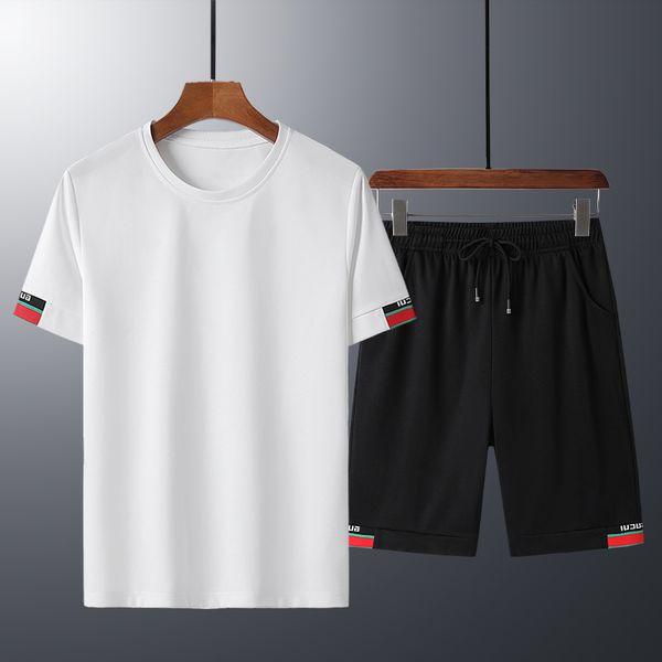 casual 2020 men's summer sets sports suit two piece t shirts + elastic waist shorts men sportswear jogger tracksuit quick dry, Gray 
casual 2020 men's summer sets sports suit two piece t shirts + elastic waist shorts men sportswear jogger tracksuit quick dry, Gray