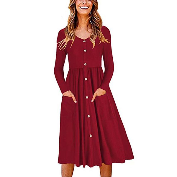 women's dresses casual button down swing midi pockets mini dress with long sleeve female, Black;gray
women's dresses casual button down swing midi pockets mini dress with long sleeve female, Black;gray