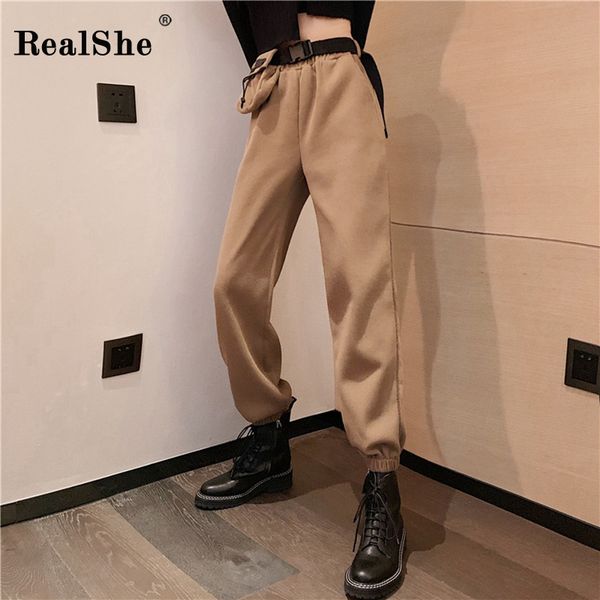realshe women cargo pants high waist pockets solid women trousers spring casual streetwear pants femme long trousers woman, Black;white
realshe women cargo pants high waist pockets solid women trousers spring casual streetwear pants femme long trousers woman, Black;white