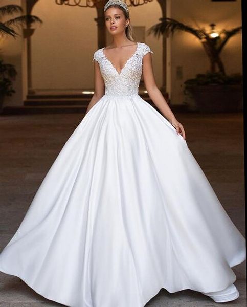 elegant women a-line satin lace wedding dresses floor length custom white lace up bridal gowns long white brautkleid formal dresses
elegant women a-line satin lace wedding dresses floor length custom white lace up bridal gowns long white brautkleid formal dresses