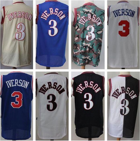 #3 the answer basketball jerseys black white blue mens stitched
#3 the answer basketball jerseys black white blue mens stitched