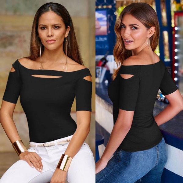 white t-shirts solid color off shoulder hollow out slim black t-shirts stretch short sleeve wine red women t shirt
white t-shirts solid color off shoulder hollow out slim black t-shirts stretch short sleeve wine red women t shirt