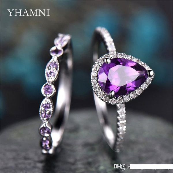 yhamni оригинал 925 серебряное кольцо 2pcs ювелирных изделий ra0450 комплект моды обручальное кольцо для женщин фиолетовый water drop cz, Slivery;golden
yhamni оригинал 925 серебряное кольцо 2pcs ювелирных изделий ra0450 комплект моды обручальное кольцо для женщин фиолетовый water drop cz, Slivery;golden