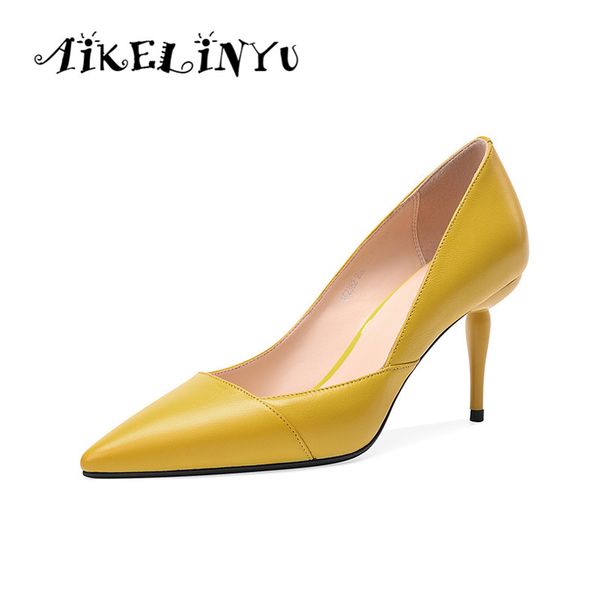 aikelinyu fashion women genuine leather high heels pumps spring summer cusp end party wedding shoes woman stiletto pumps, Black
aikelinyu fashion women genuine leather high heels pumps spring summer cusp end party wedding shoes woman stiletto pumps, Black