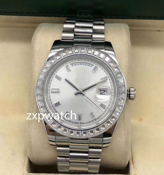 baguettes diamond bezel watch fashion day date automatic mechanical movement mens watch stainless steel men's sport wrist watches, Slivery;brown
baguettes diamond bezel watch fashion day date automatic mechanical movement mens watch stainless steel men's sport wrist watches, Slivery;brown