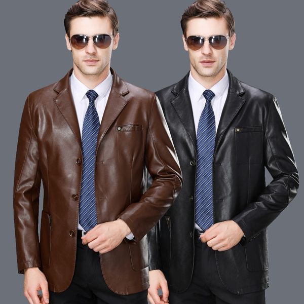 hyx grade leather coat men's mid-length 2018 new style winter men fold-down collar sheep skin leather jacket trench coat, Black
hyx grade leather coat men's mid-length 2018 new style winter men fold-down collar sheep skin leather jacket trench coat, Black