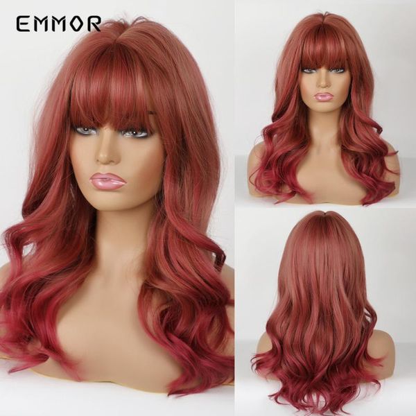 emmor long synthetic nature wave wigs with bangs for african american women heat resistant hair wigs daily false hair, Black
emmor long synthetic nature wave wigs with bangs for african american women heat resistant hair wigs daily false hair, Black