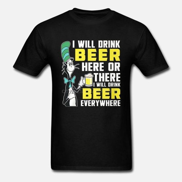 men funny t shirt fashion tshirt i will drink beer here or there i will drink beer everywhere cat in hat version women t-shirt, White;black
men funny t shirt fashion tshirt i will drink beer here or there i will drink beer everywhere cat in hat version women t-shirt, White;black