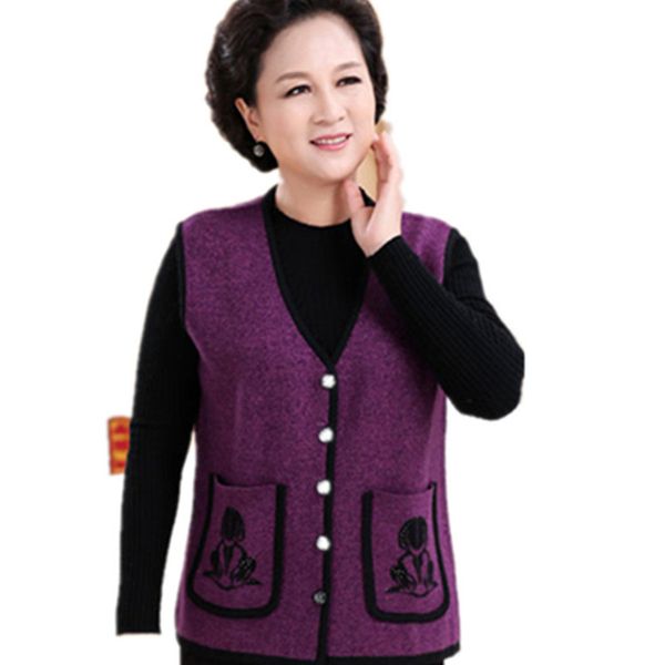 2018 new winter elderly women's cashmere knitted vest cashmere sweater vest with fertilizer increased fan art, White;black
2018 new winter elderly women's cashmere knitted vest cashmere sweater vest with fertilizer increased fan art, White;black