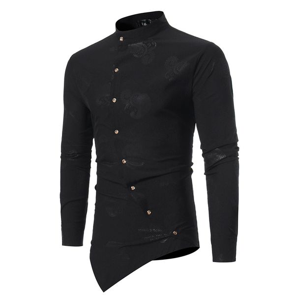 black mandarin collar slant button shirt men 2020 new slim fit long sleeve tuxedo dress shirt men casual wedding chemise homme, White;black
black mandarin collar slant button shirt men 2020 new slim fit long sleeve tuxedo dress shirt men casual wedding chemise homme, White;black