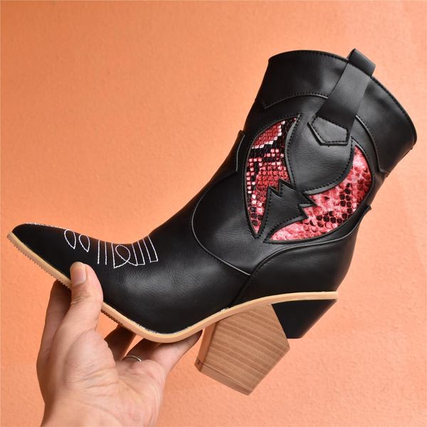 2019 classic embroider pu leather cowboy ankle boots women wedge high heel booties snake print western cowgirl boot 34-43, Black
2019 classic embroider pu leather cowboy ankle boots women wedge high heel booties snake print western cowgirl boot 34-43, Black