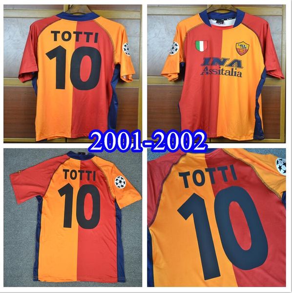 retro 2001 2002 roma soccer jersey home 01 02 totti batistuta candela montella shirt classic commemorate rome, Black;yellow
retro 2001 2002 roma soccer jersey home 01 02 totti batistuta candela montella shirt classic commemorate rome, Black;yellow