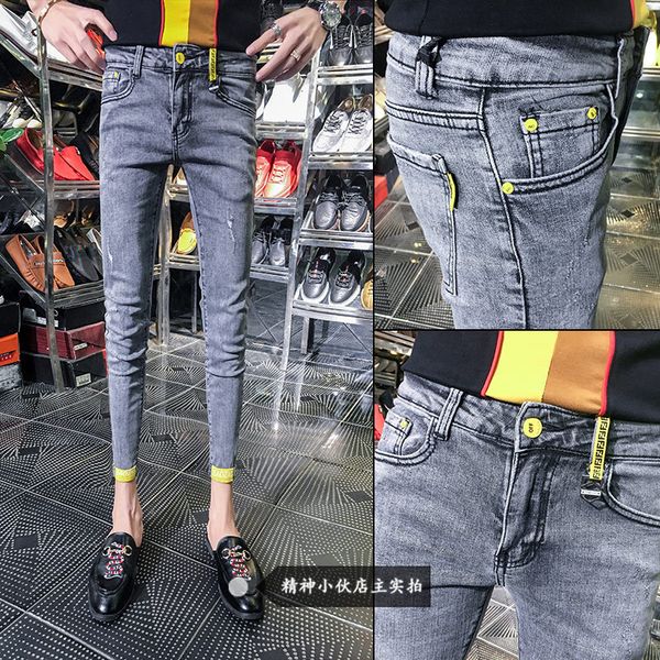 wholesale 2020 fashion social men's skinny jeans homme teenager male spirit guy jeans trendy mens slim ankle length pants, Blue
wholesale 2020 fashion social men's skinny jeans homme teenager male spirit guy jeans trendy mens slim ankle length pants, Blue