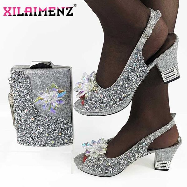 2020 new coming office lady silver italian shoes and bag set to match with shinning crystal for wedding party, Black
2020 new coming office lady silver italian shoes and bag set to match with shinning crystal for wedding party, Black